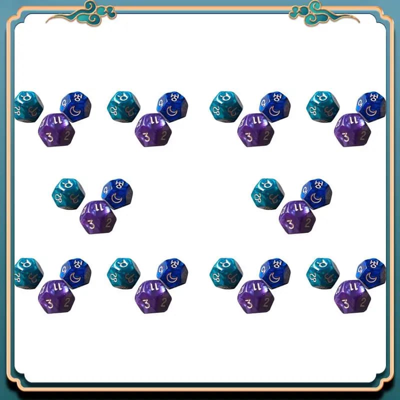 ABMV-30 Pz/set 12 Lati Tarocchi Dadi Resina Poliedrica Astrologia Costellazione Divinazione Carte Gioco Dadi Per Astrologi