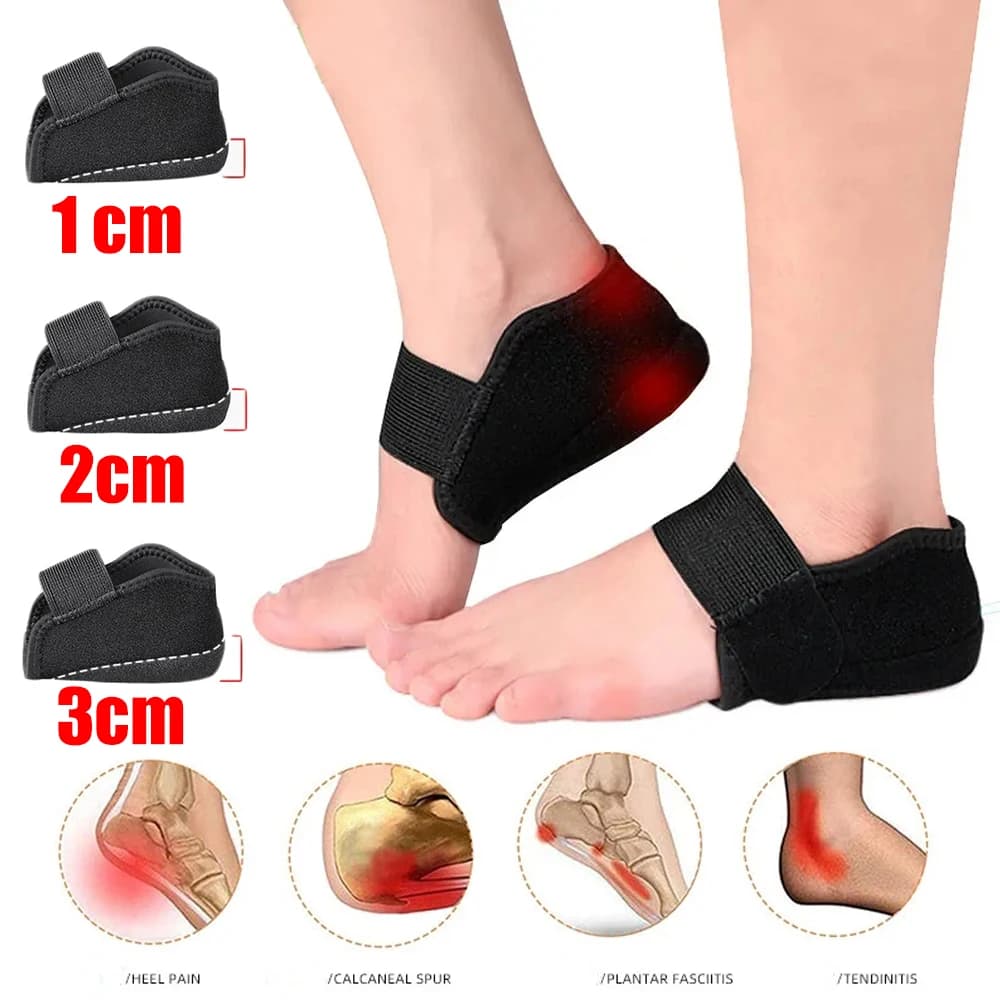 Solette in silicone per aumento di altezza per uomo Donna Coppa del tallone Cuscinetti per scarpe per fascite plantare Speroni Supporto per sollevare il tallone Inserti Calzini