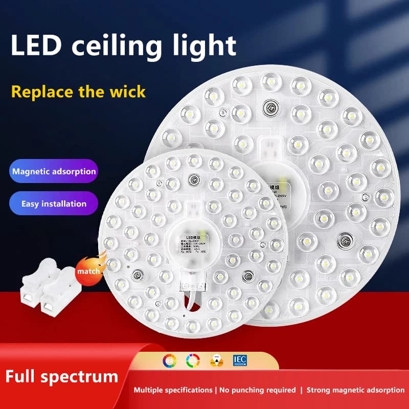 * Hot Sale 1 Set Magnetic Suction LED Panel Circle Ring Light 12W 18W 24W 36W 48W 72W LED Round AC220V Ceiling Lamp Light Source