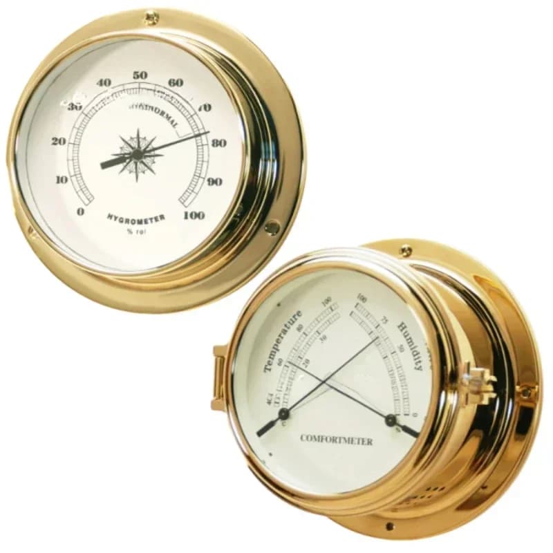 Termometro e Igrometro Nautico Bimetallico in Ottone per Nave, Barca, Yacht, Imbarcazione - Offerta Imperdibile