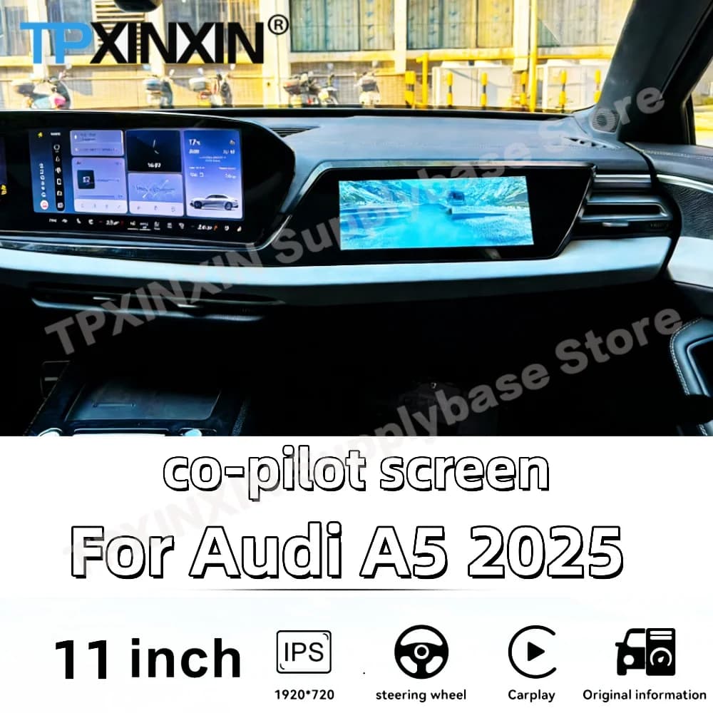 Display LCD da 11 Pollici Plug and Play Android per Audi A5 2025, Quadro Strumenti Virtuale con Carplay