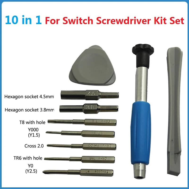 1Set 10 in1 per Nintendo Switch cacciavite Kit strumenti di riparazione per Switch PSP GBA DS 3DS XL 3.8 4.5 TR6 T8 Cross Three Wing Iron
