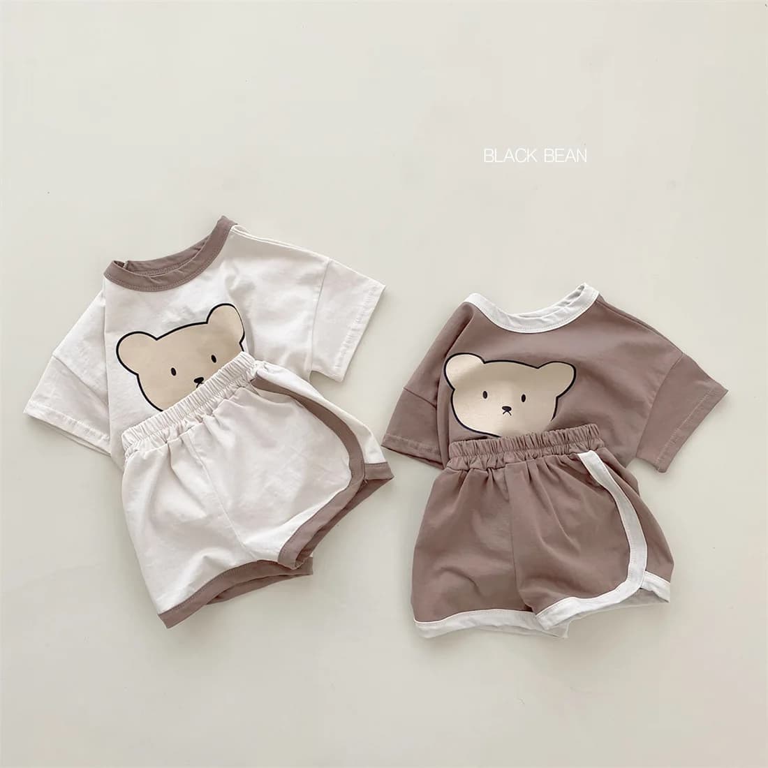 Set per bambini Set di indumenti da notte con stampa di orsi per bambini Completi per pigiami per ragazzi e ragazze Vestiti per bambini 1-4 anni Set per bambini morbidi e carini