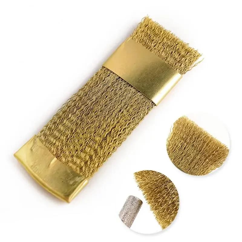 5Pcs Dental Cleaning Brush Drill Bit Brass Wire Gold Cleaning Tool for Root Canal File & Nail Drill Bits Dentistry Consumables
