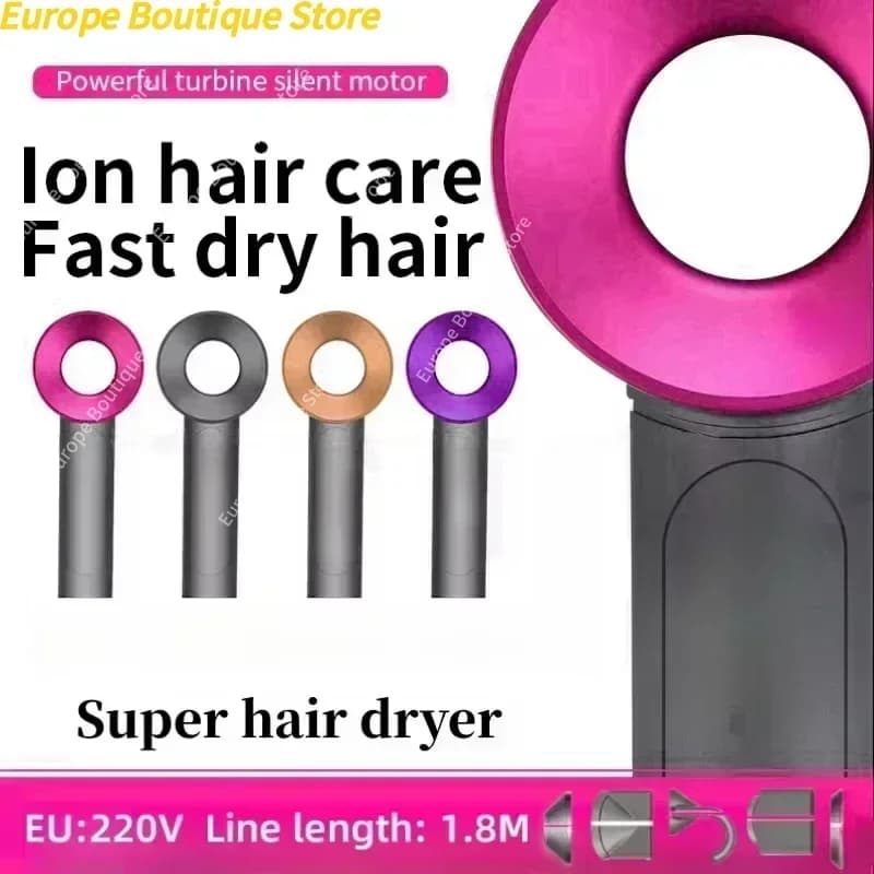 Nuovo Super Asciugacapelli 220V Asciugacapelli Senza Foglie Cura Dei Capelli Personale Styling Strumento di Ioni Negativi Programma Asciugacapelli Elettrico di Ioni Negativi