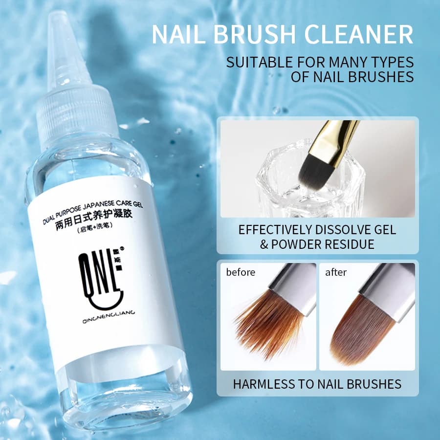 RSNAIL 60g Spazzola per unghie Detergente Spazzola liquida Penna per lavaggio Soluzione per pulizia Penna per manicure Strumento per la cura Spazzola di protezione Strumento per nail art in gel