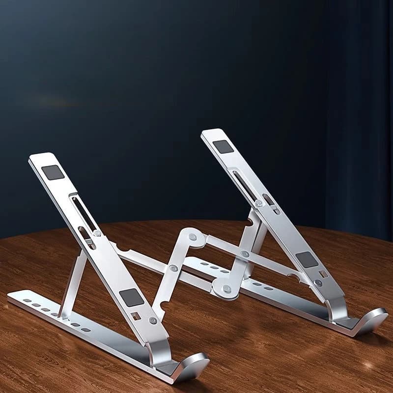 Supporto per laptop in alluminio Riser Supporto di raffreddamento da tavolo pieghevole portatile regolabile in altezza per rack di archiviazione per notebook Mac iPad