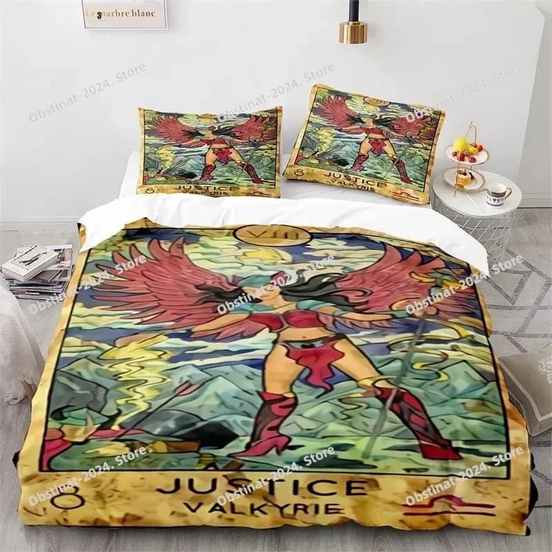 Copripiumino Boho Sole e Luna Set di biancheria da letto per astrologia misteriosa Copripiumino in microfibra Witch Wiccan Fortune-Telling Tarot Cards