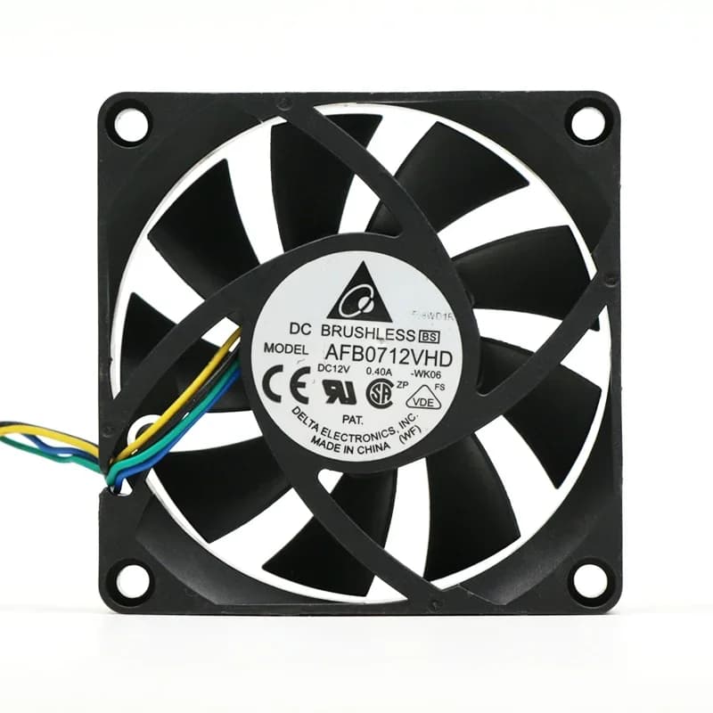 Ventola di Raffreddamento Delta Electronics AFB0712VHD DC 12V 0.40A 70x70x20mm a 4 Fili