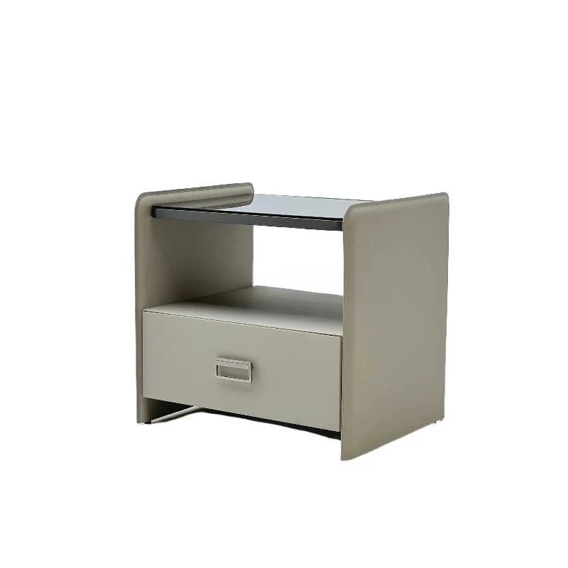 Modern smart simple wooden bedside table with fingerprint and combination lock for living room or bedroom