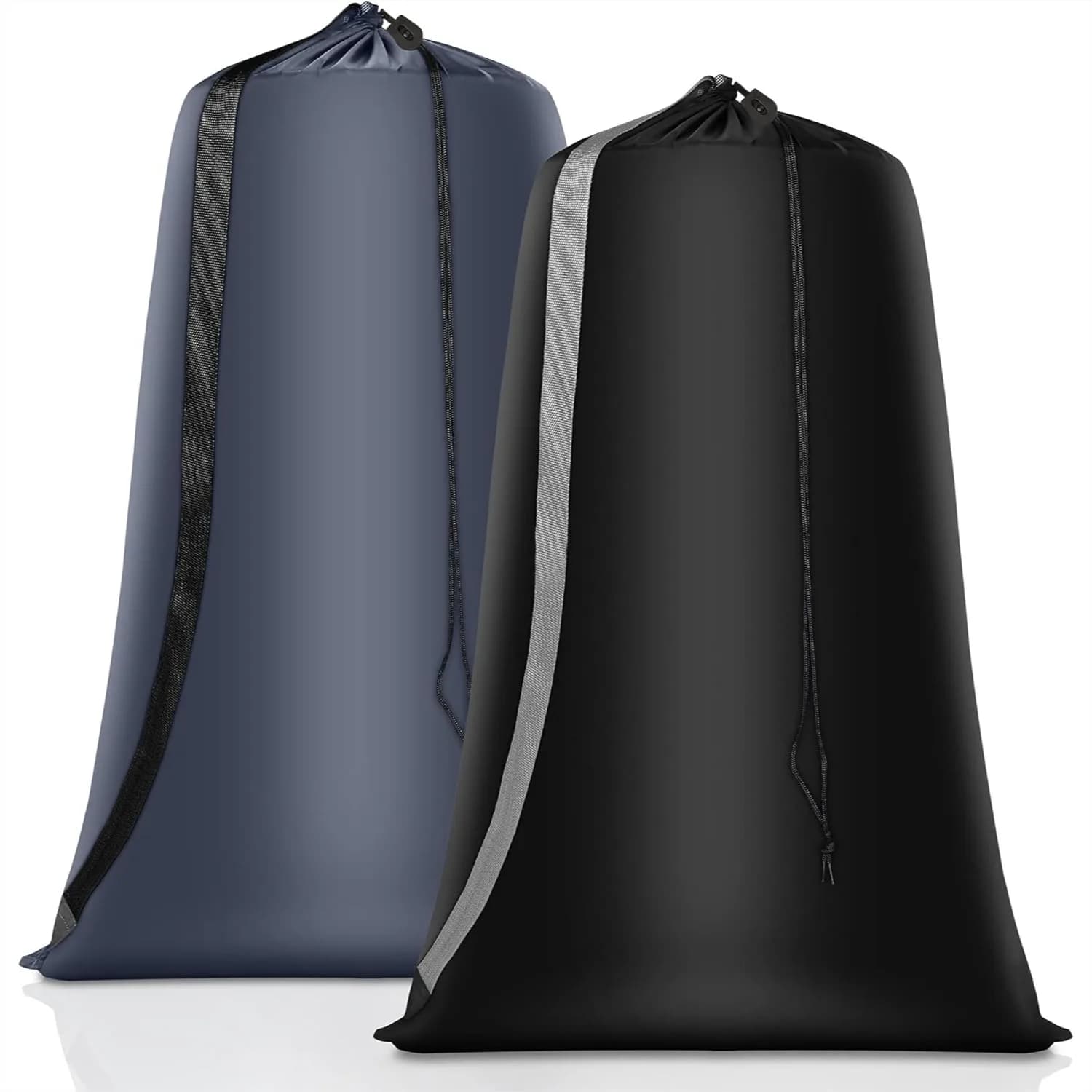 Heavy Duty Laundry Bag 2 Pack XL Nylon with Straps, Washable Dirty Clothes Organizer for Travel and Storage