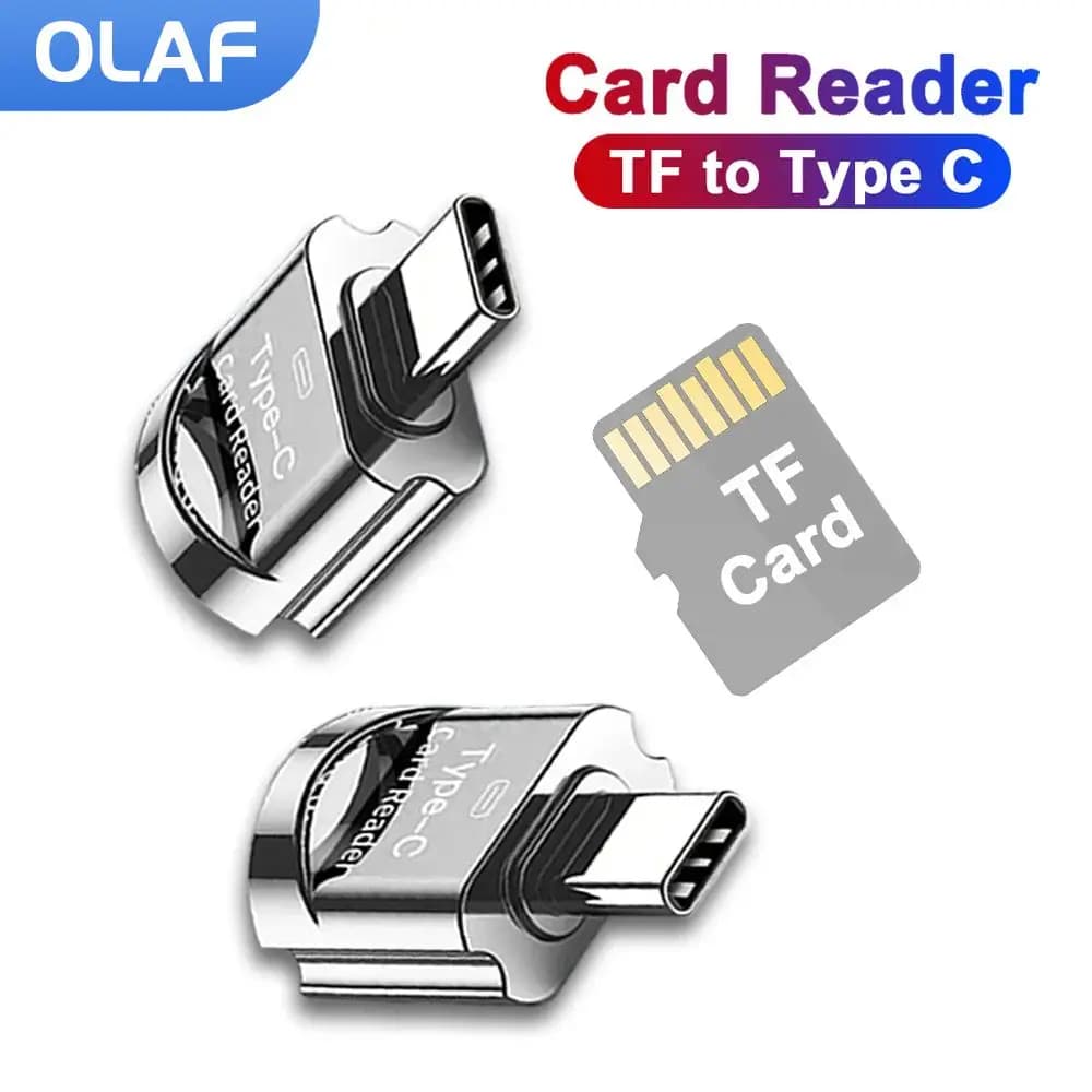 TF Type C Mini Card Reader with Chain Micro SD Card Reader/Photo Camera High Speed Transmission Smart Memory Card Reading for Laptop