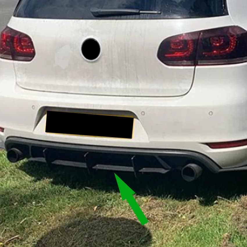 For VW Golf 6 MK6 GTI 2009-2013 Hatchback Car Rear Bumper Diffuser Flag Spoiler Splitter Accessories Trim Bodykits Tuning Black