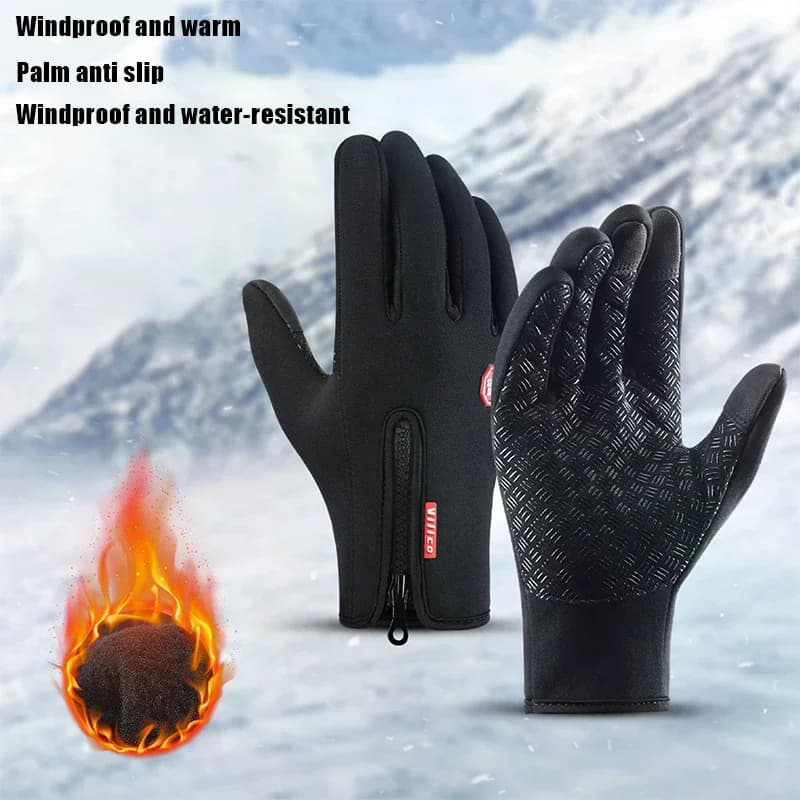 Guanti impermeabili antivento con dita lunghe e guanti caldi in velluto Guanti da ciclismo all'aperto autunno inverno Guanti sportivi fitness da montagna