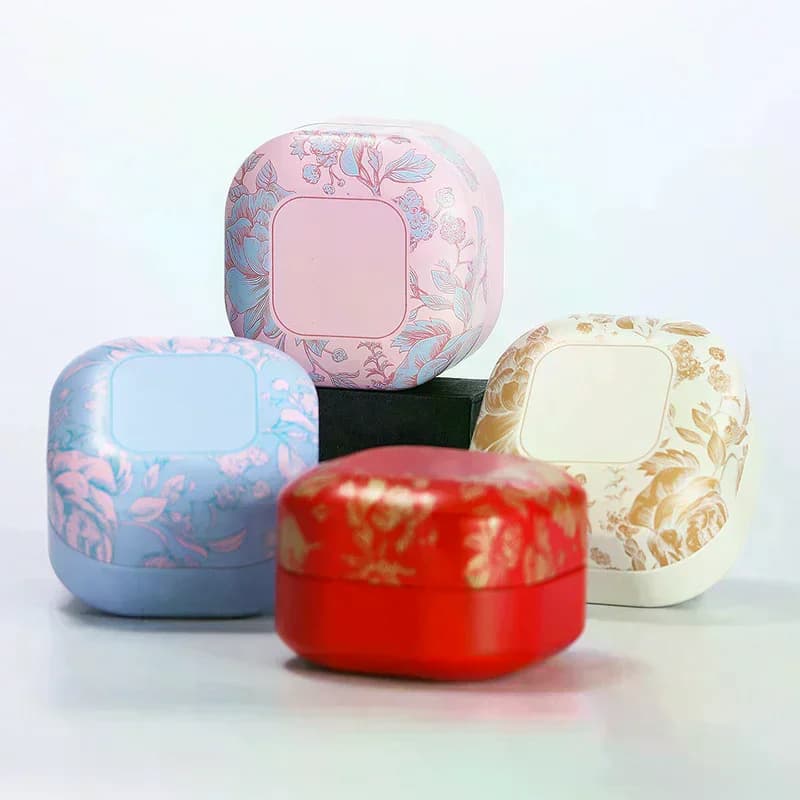 Tea Sealed Box Kitchen Storage Container Jar Tin Square Can Candy Canister Vintage Flower Tea Box Universal Cans Tinplate Box