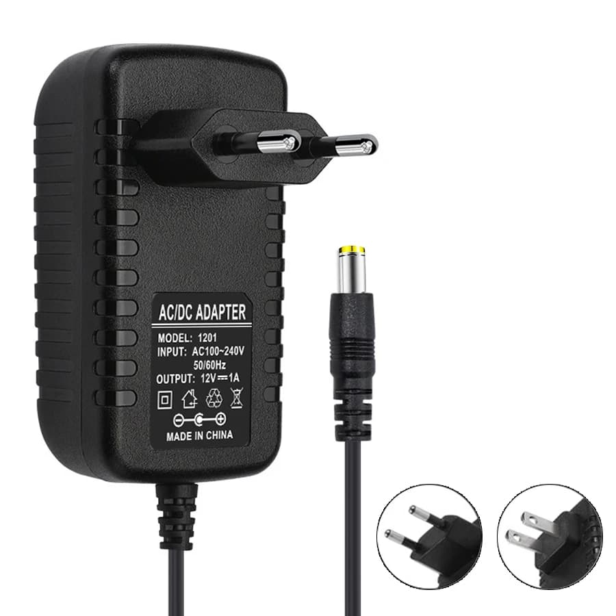 12V2A 2000mA US Spina UE 5.5mm x2.1mm 100-240V AC a DC 1A Adattatore di alimentazione Caricatore Adattatore di ricarica per interruttore lampada striscia LED