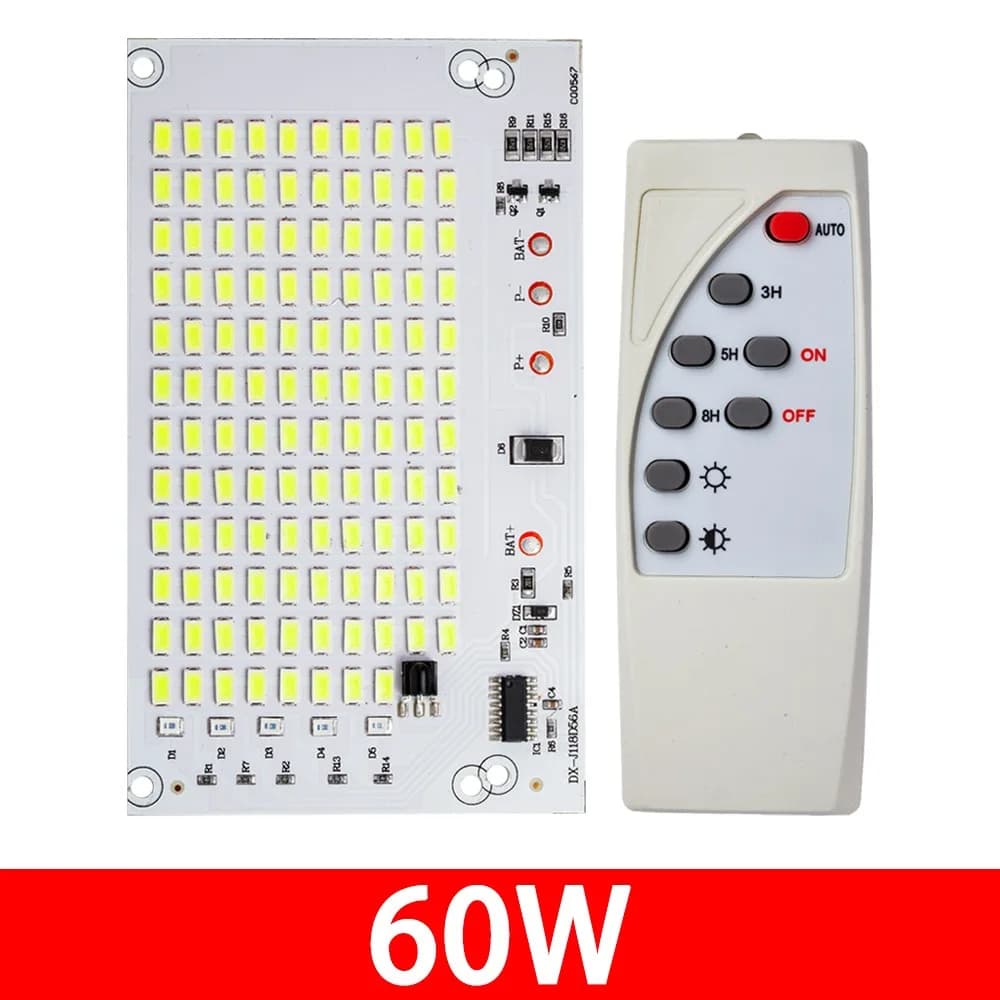 1Pcs 25/40/60/100W LED Solar Light Board White Light High Brightness Light Source Panel SMD5730 with Remote Controller