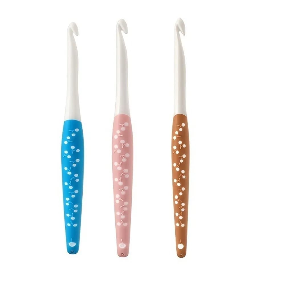 Set di 3/6 uncinetti con impugnatura in silicone antiscivolo, 6.0-12.0mm, strumenti ergonomici per lavoro a maglia e uncinetto