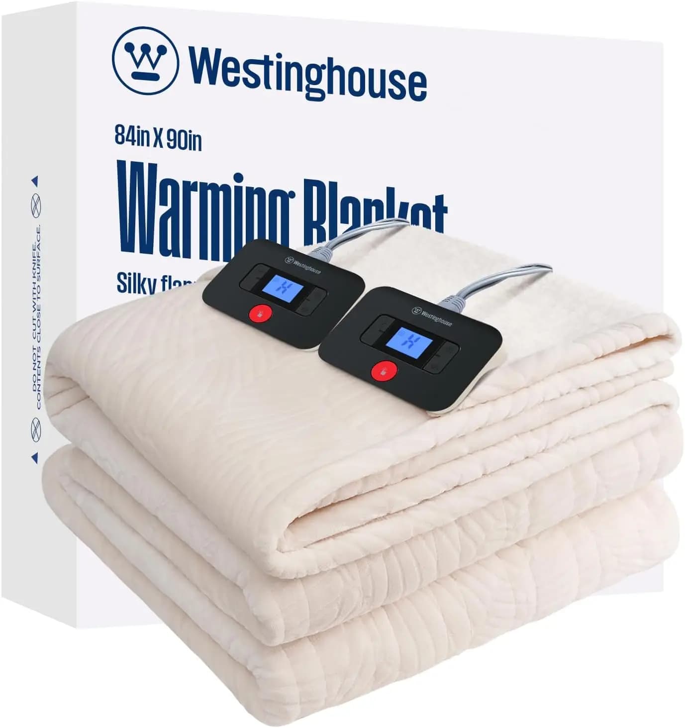 Coperta Riscaldante Queen Size con 10 Livelli di Calore, Timer di Spegnimento Automatico, Reversibile da Flanella a Sherpa, Lavabile in Lavatrice (213 x 229 cm, Beige)