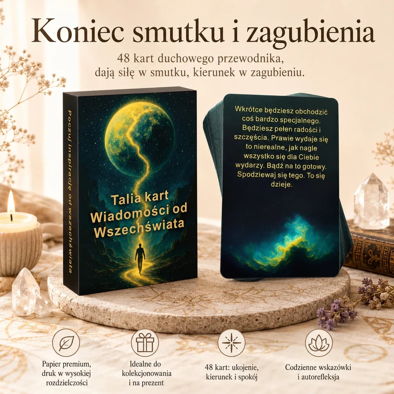 Carte Oracolo della Saggezza Cosmica Polacca, 48 Carte dei Tarocchi, Strumento di Divinazione Ispirazionale, Guarigione Mentale, Regalo per la Meditazione, Crescita Personale