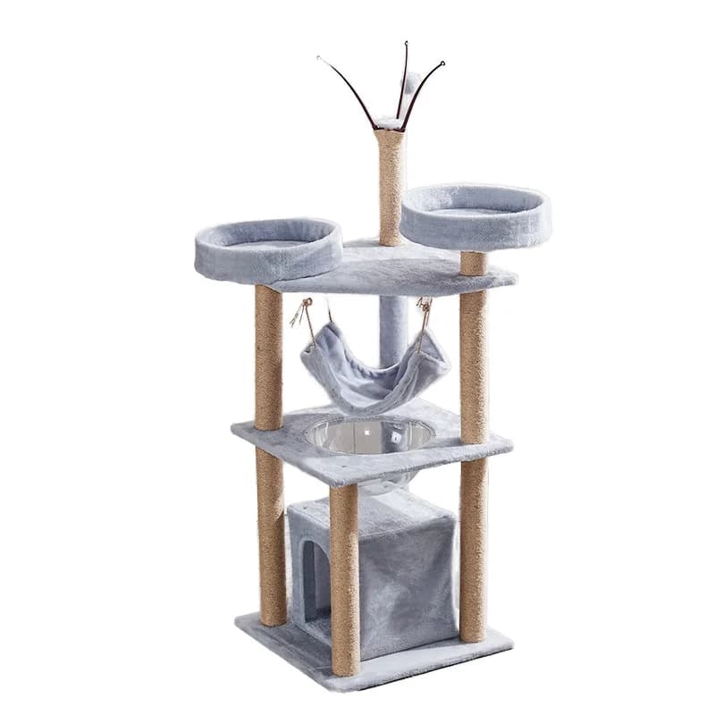 Tiragraffi moderno per albero per gatti, struttura da arrampicata per gatti multistrato, cabina spaziale, scatola per saltare per nido per gatti