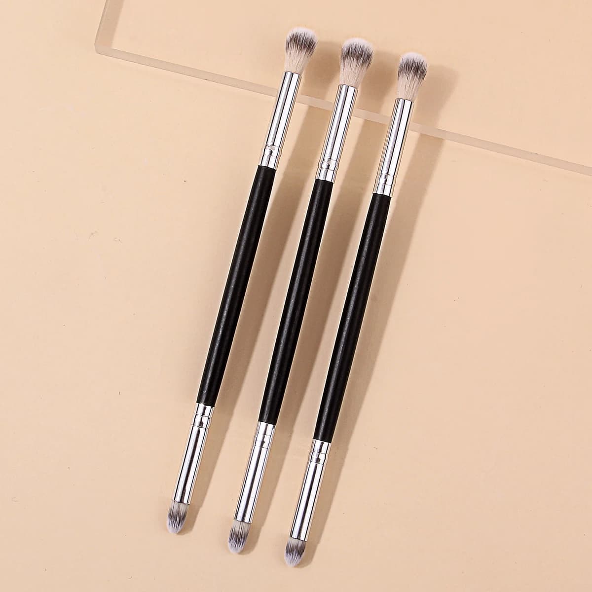 3Pcs Double‑Ended Eye Makeup Brushes,Multi‑Function Dual‑Sided Eyeshadow Concealer Brush Set,Eye Detail Makeup for Beginners