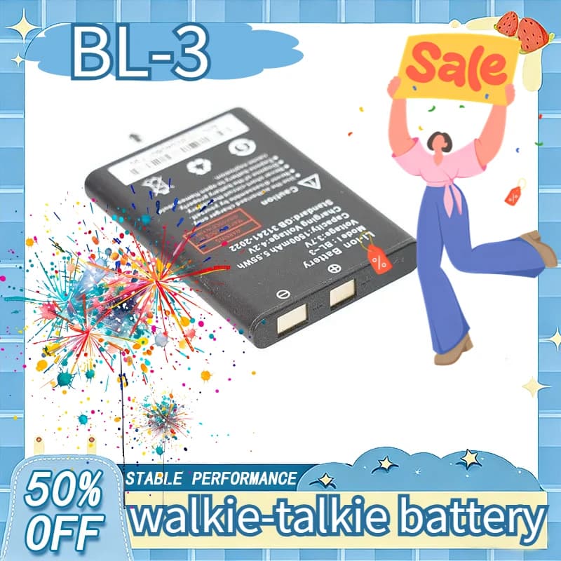 Batteria al Litio Compatibile con Baofeng BL-3 per Walkie-Talkie UV-3R/T6/T7 C50/512/UV-3R