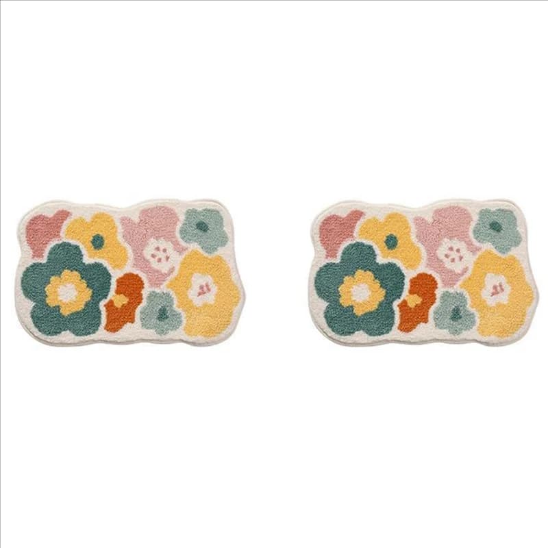 【Prezzo-Goccia!】Tappeto da bagno con fiori carini 2X, tappetino da bagno lavabile in lavatrice, tappeto da bagno antiscivolo assorbente extra morbido, 40X60 cm