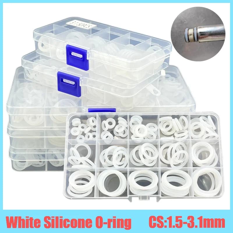 CS 1.5/2.0/2.4/3.1mm Bianco VMQ O Ring Guarnizione Guarnizione in silicone O-ring Anello in silicone Kit rondella impermeabile ad alta temperatura