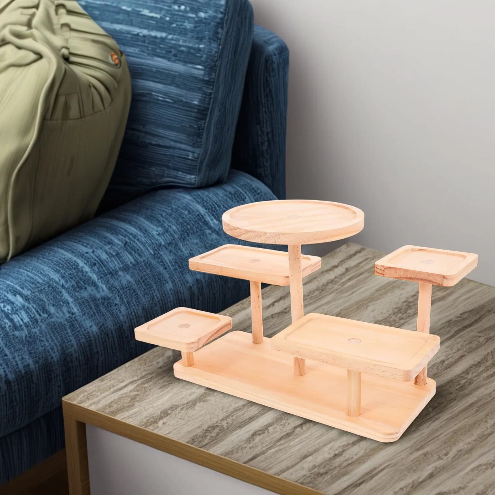 Wooden Display Stand Five Tier Multi Function Organizer for Jewelry Cakes Desserts Succulents Display Shelf Outdoor Plants Stand