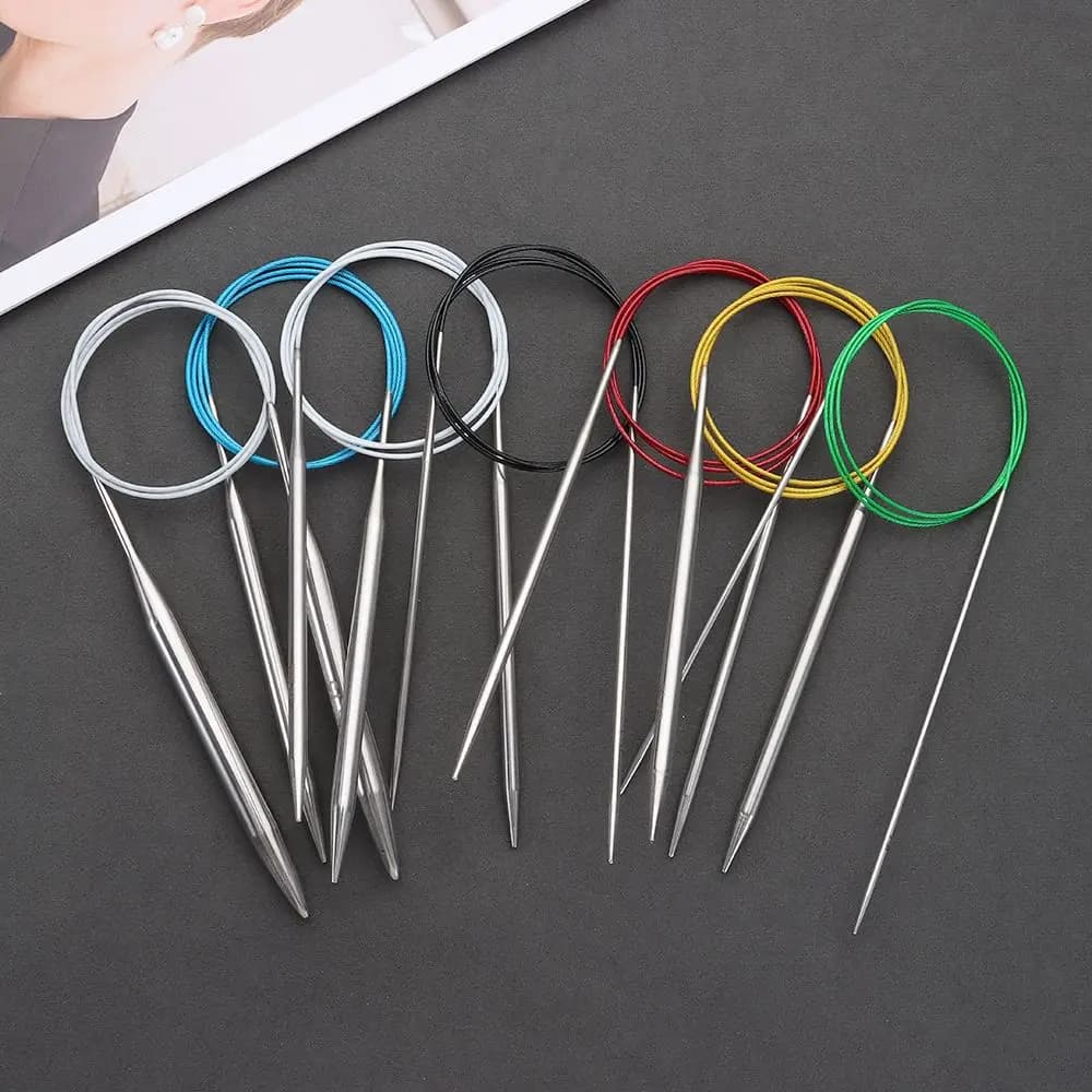 80/100 centimetri In Acciaio Inox Ago Circolare Rotondo Tessitura Aghi Per Maglieria Fatti A Mano Uncinetto Artigianato FAI DA TE Perni Per Cucire Per La Casa