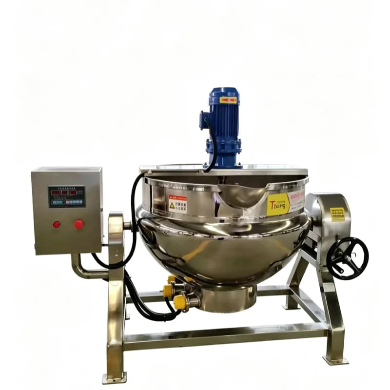 Commercial Steam Jacketed Kettle With Agitator Industrial Gas Electric Cooking Pot For Jam Sauce Soup Candy Honey Processing