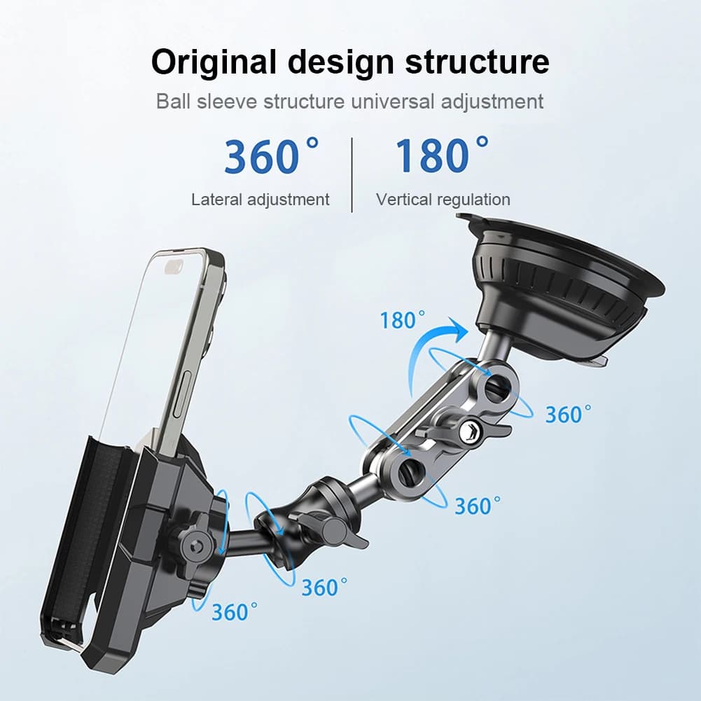 Supporto per telefono per auto Supporto per telefono cellulare ad aspirazione forte 360 ° Supporto per telefono cellulare con rotazione per presa d'aria del cruscotto del parabrezza dell'auto