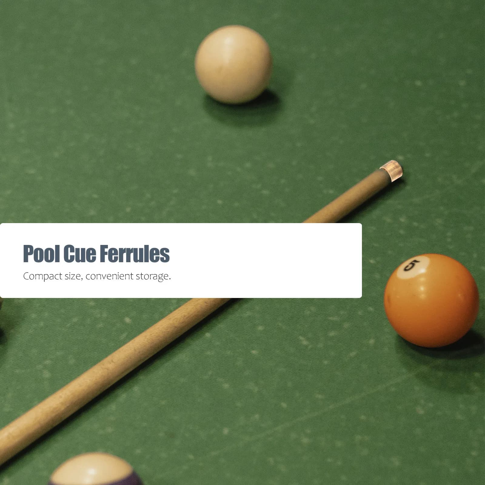 20 Pezzi Ferrule in Rame a Superficie Liscia per Stecche da Biliardo, Punte per Stecche da Snooker, Leggere e Portatili per Giochi in Famiglia, con Amici o in Festa