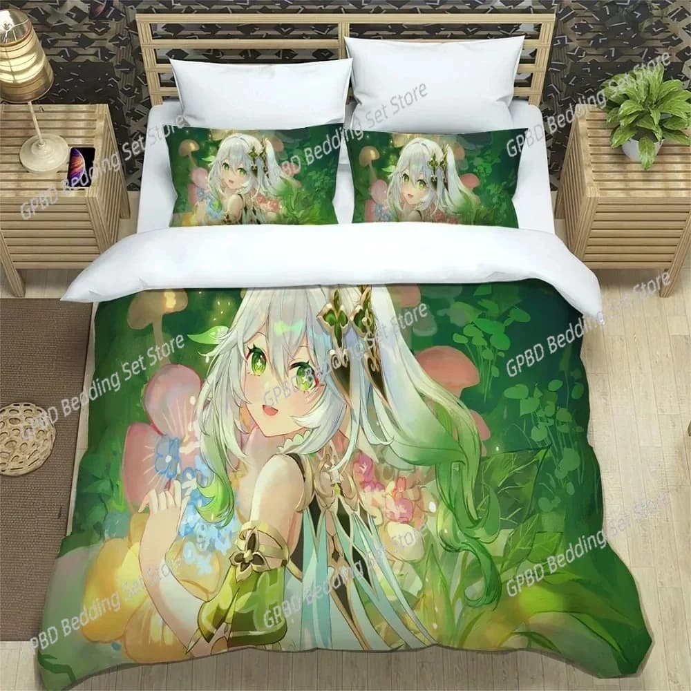 Set biancheria da letto con stampa 3D Anime Genshin Impact Set biancheria da letto singolo doppio matrimoniale Queen King Cal King Size