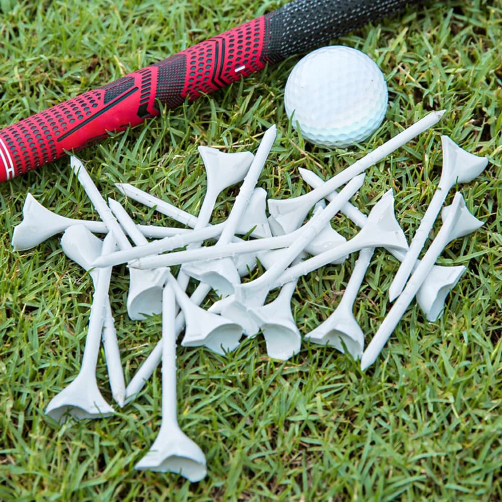 Supporto per tee da golf da 20 pezzi Inserimento obliquo da 10 gradi Supporto per tee per palline per unghie da golf Riutilizzabile senza resistenza per forniture per la pratica del golfista