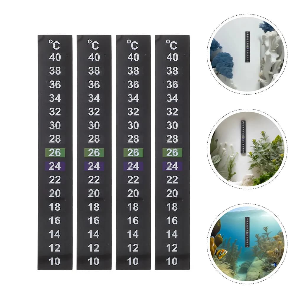 Set di 8 Termometri Adesivi per Acquario, Strisce di Misurazione Temperatura per Vasche dei Pesci, Adesivi che Cambiano Colore, Monitoraggio Accurato dell'Acqua