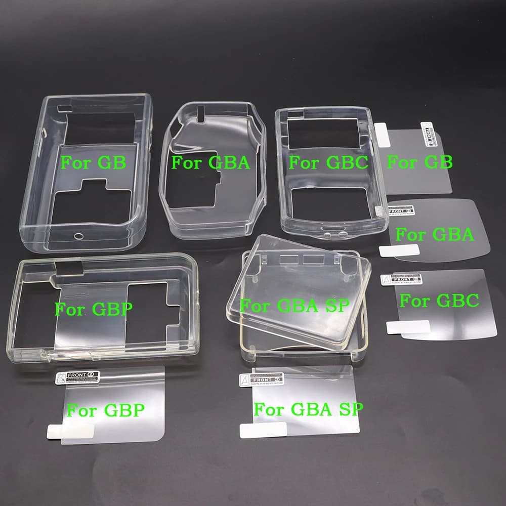 Custodia protettiva trasparente per gamepad in TPU per GBC GBA Shell Protection Custodia trasparente per pellicola proteggi schermo GB GBA SP