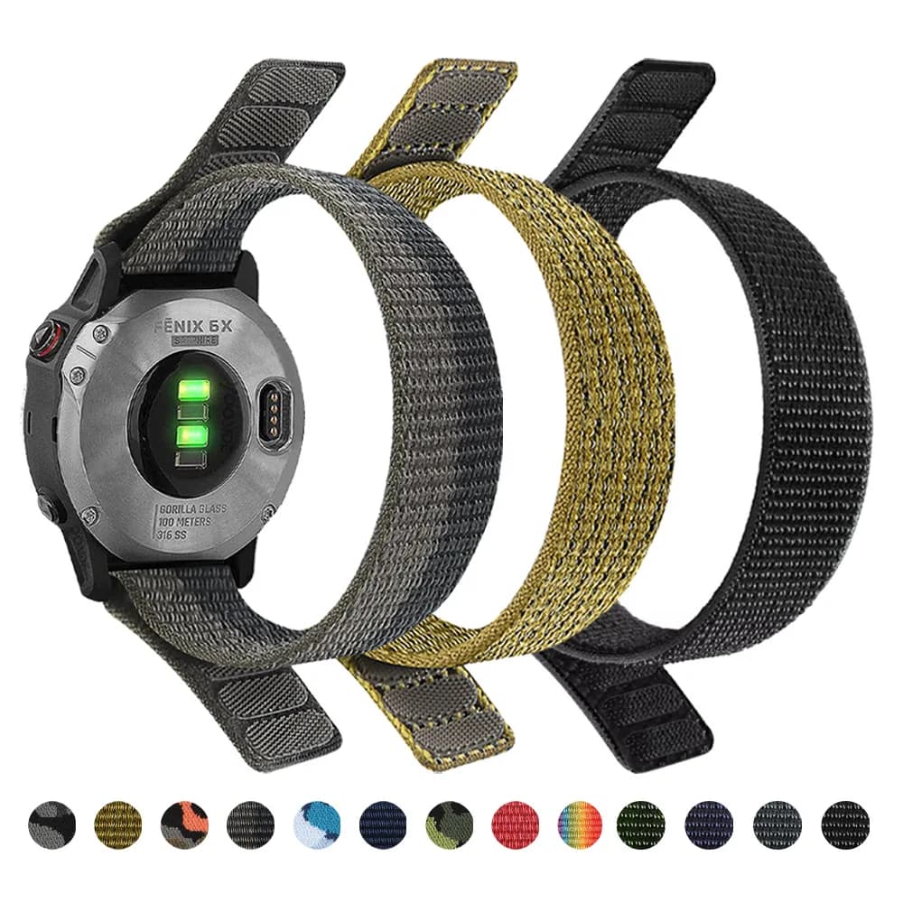 Cinturino in nylon QuickFit da 22mm 26mm per Garmin Fenix 8 Pro, 7X, 7, 6X, 6 Pro, Tactix 8, Delta, Bravo/Enduro - Cinturino intrecciato