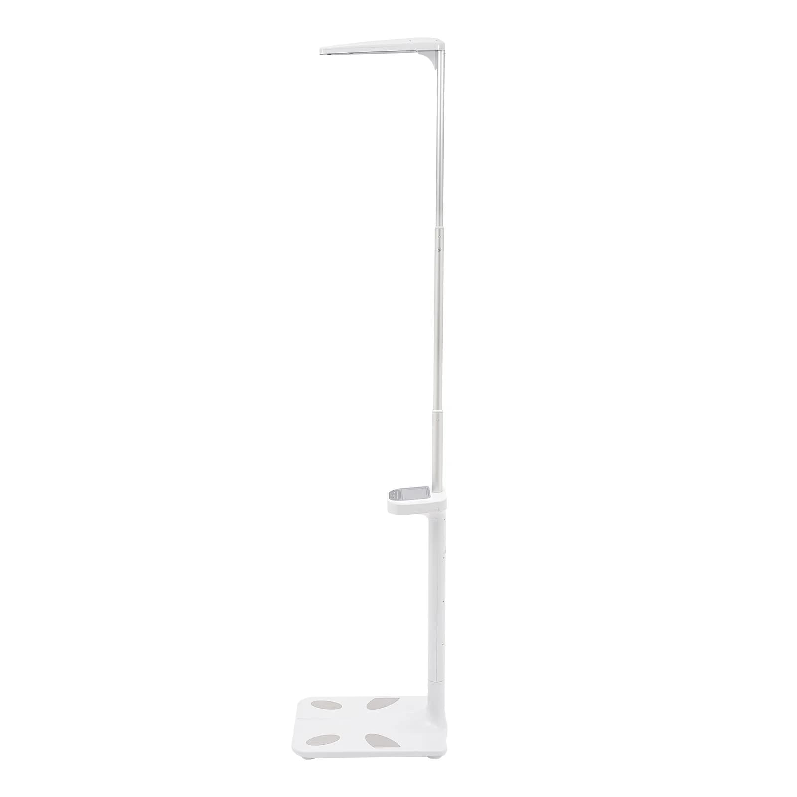 Electronic Height and Weight Scale Ultrasonic Measuring System High Precision 50g Graduation 0.5cm Height Division Wide Voltage Adapter Floor Standing Body Fat Analyzer for Hospital Clinic Home Health Check
