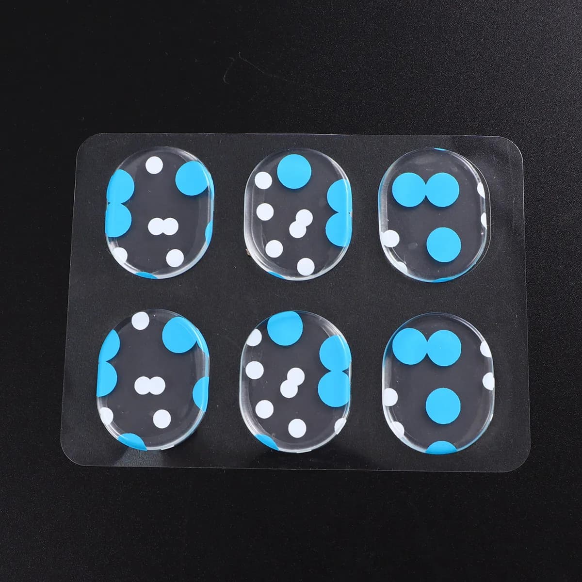 6 Pezzi Tappetini Fonoassorbenti in Gel di Silicone Autoadesivi per Batteria, Piatti e Percussioni, per Smorzamento, Modellamento del Suono e Accordatura, Punti Blu