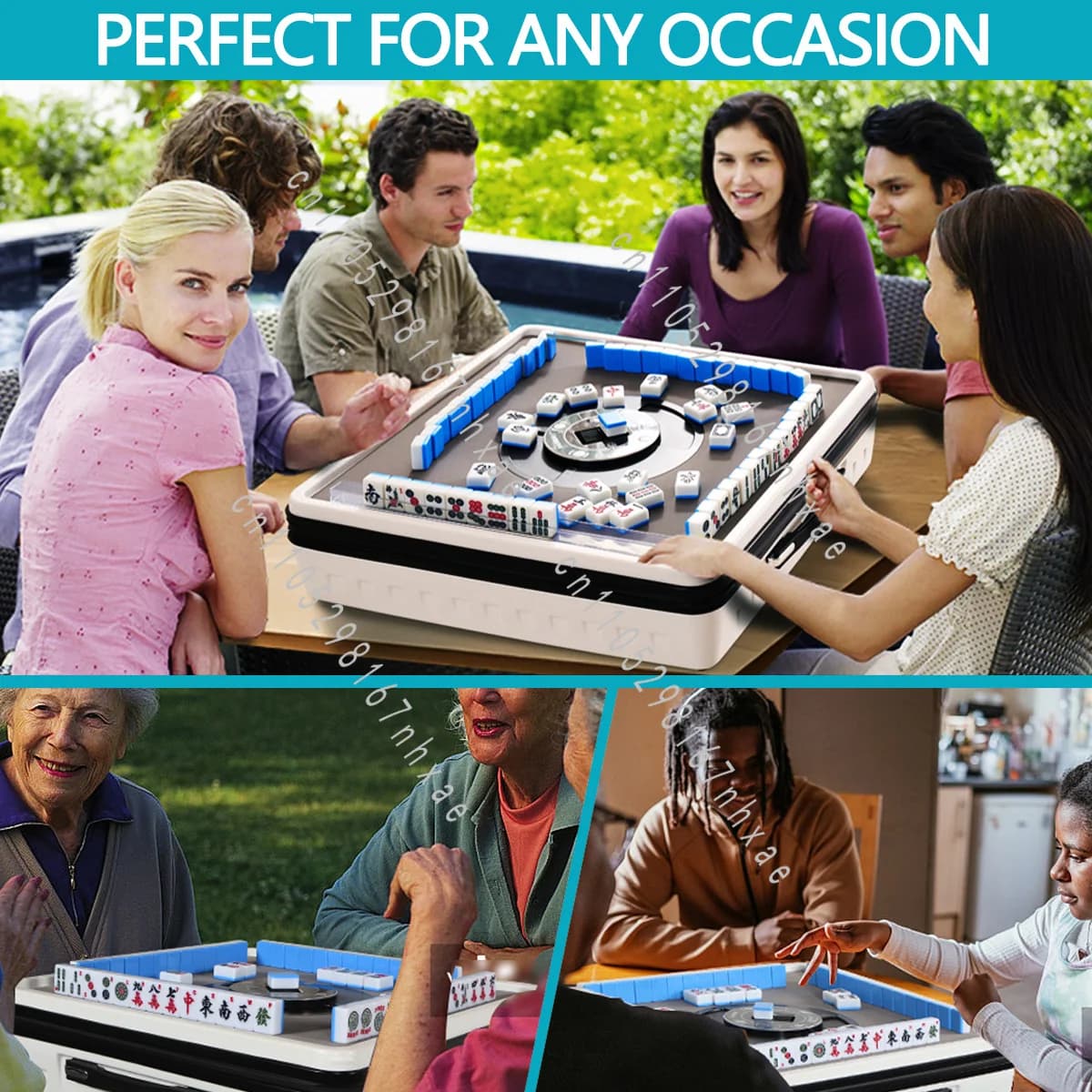 Hand-Held Mini-Gambling Table Portable Automatic American & Chinese-Style Mahjong Table with Magnetic Tiles