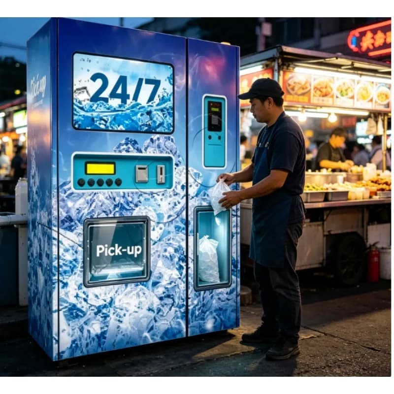 Popular commercial smart ice machines support credit card NFC scanning remote control,suitable for shopping mall water treatment