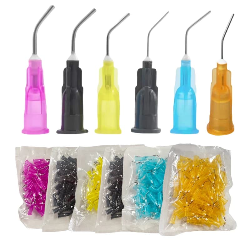 100Pcs/Pack Dental Irrigation Pre Bent Needle Tips Delievery Syringe Tip Dental Tooth Cleaning Oral Care Disposable Applicator
