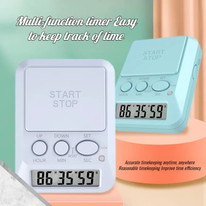 Timer da Cucina Digitale per Studenti con Display, Multifunzione con Allarme per Cucinare, Strumenti per l'Apprendimento della Cucina per Bambini