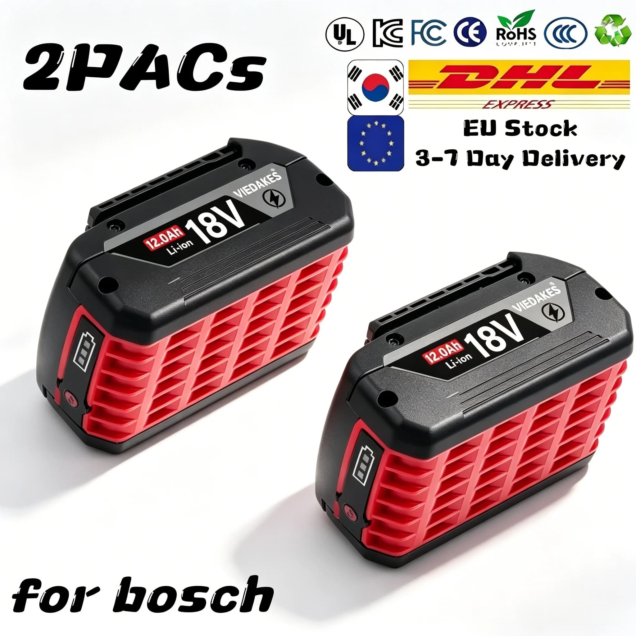 For Bosch 18V Battery 8Ah BAT618 BAT609 GBA18V80 for GDR 18V-215 GSB 185-LI EU Stock with BMS Protection