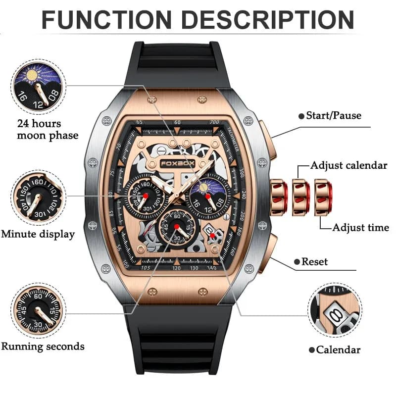 Men's Sport Watch 2026 New Luxury Model, High Range Men's wrist watches, Waterproof, Military, Quartz chronograph, Montre Homme
