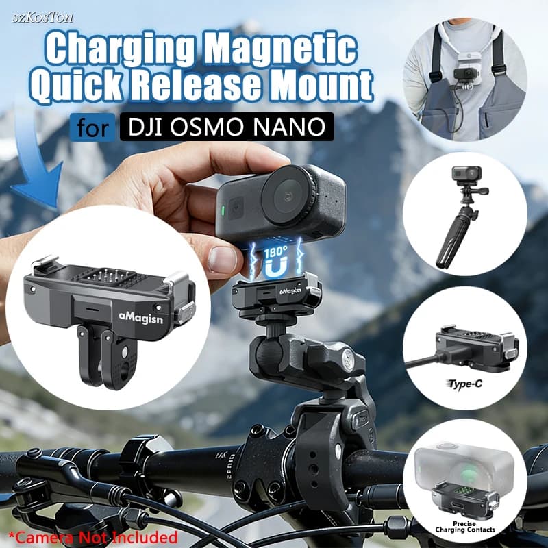 Two griffe quick release magnetic charging adapter for DJI NANO, multifunctional DJI OSMO Nano extension accessory