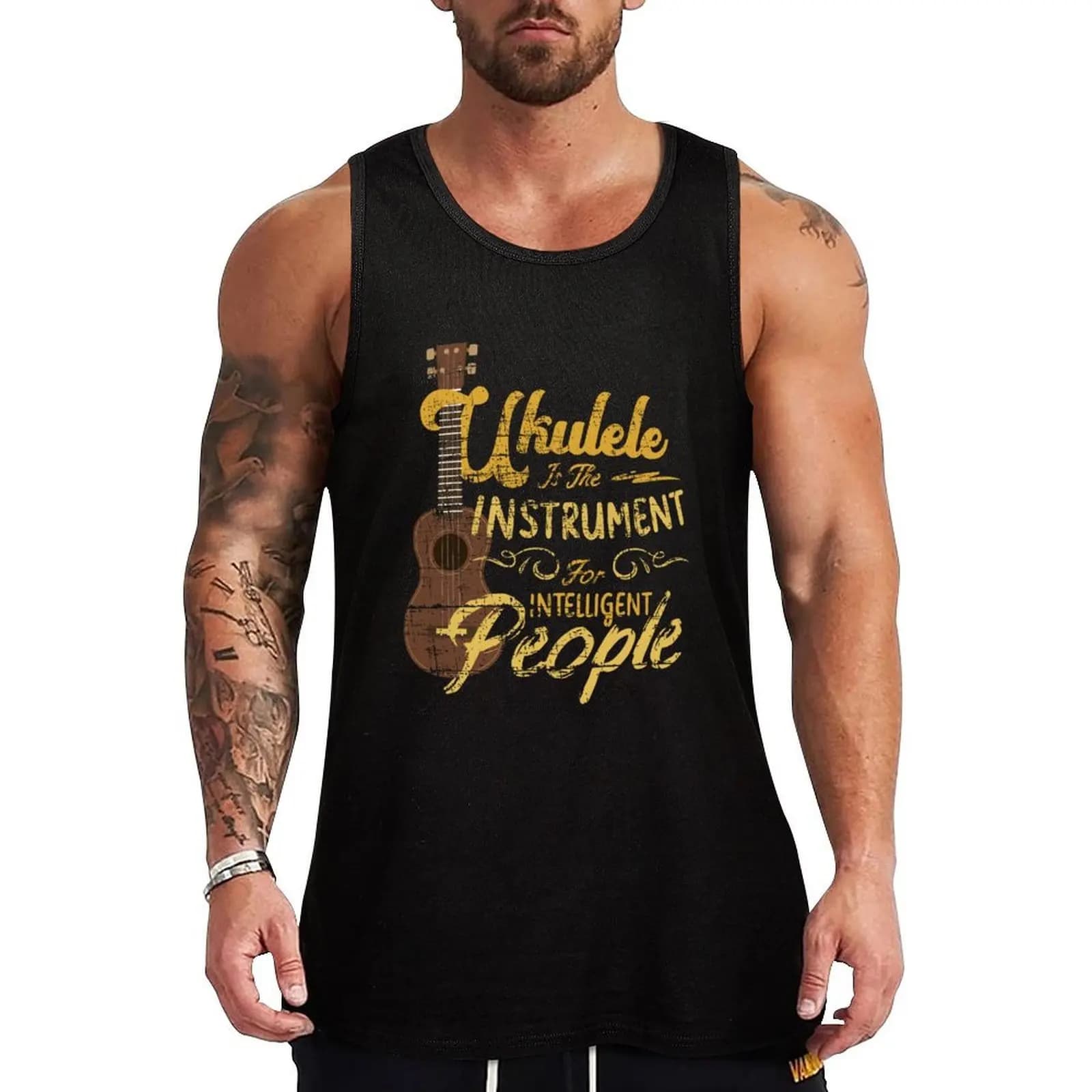 Ukulele is The Instrument for Intelligent People Tank Top Basic Sleeveless T Shirt Soft Cotton Casual Tank Top