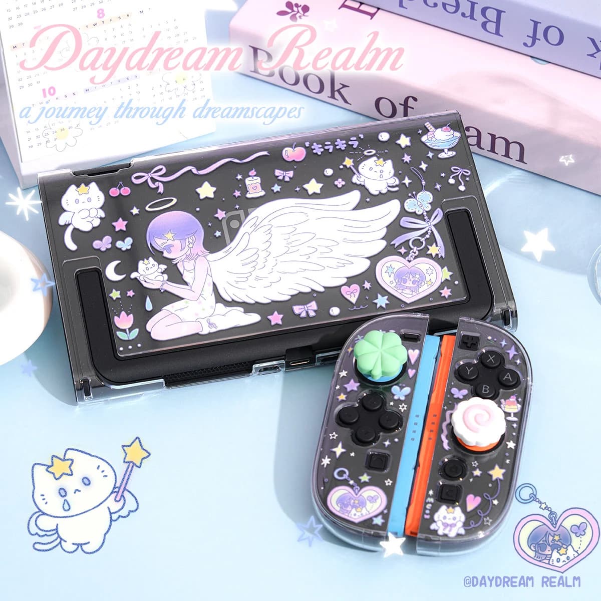 Custodia Protettiva Y2K Style Daydream Realm compatibile con Switch 2 - Scocca Staccabile e Dockabile NS2 (2025) con Estetica Pastello